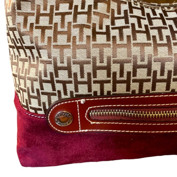 💐Cute💐 Tommy Hilfiger Monogram Satchel Bag Purse - Picture 3 of 9